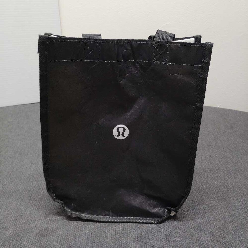 Lululemon Reusable Shopping Tote Bag Black Logo Eco Shopper Gym Gym Bag Small